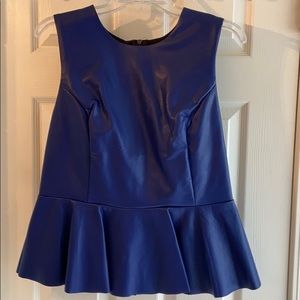 INC leather peplum top